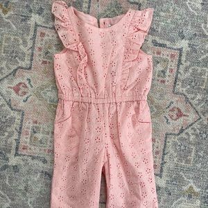 Janie & Jack Pink Eyelet Romper